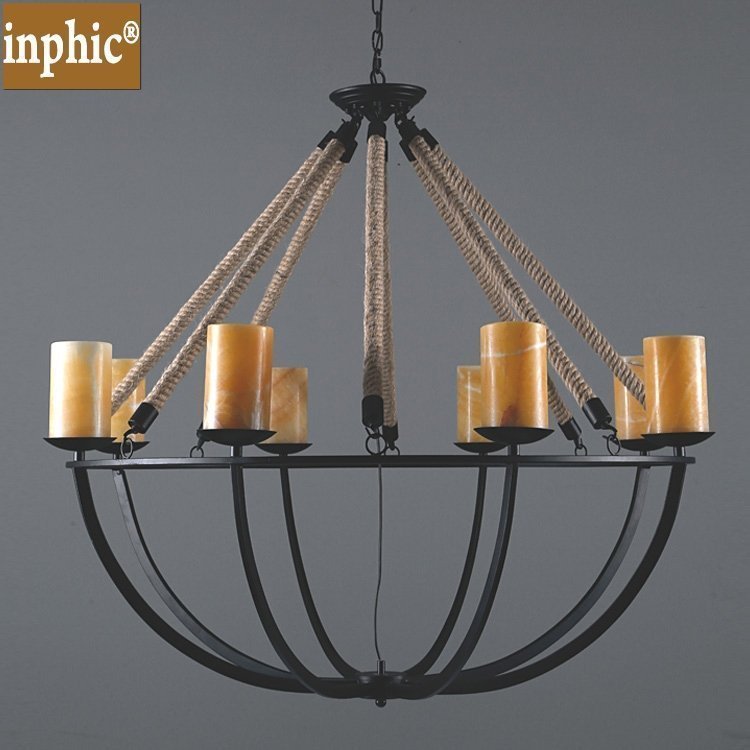 INPHIC-美式鄉村雲石吊燈復古歐式雲石蠟燭燈客廳餐廳吧臺酒店服裝店燈 5頭