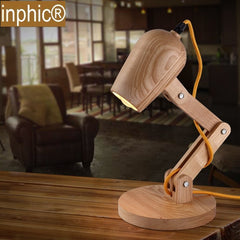 INPHIC-簡約木藝閱讀檯燈臥室工作室書房護眼學習個性檯燈