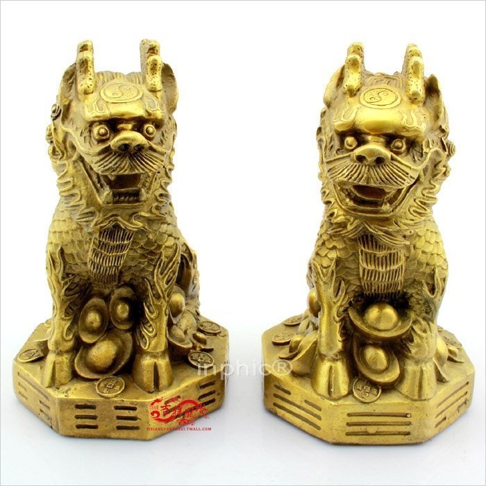 INPHIC-開運 開光鎮宅化煞對麒麟擺件 風水家居工藝品裝飾