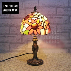INPHIC-蒂凡尼燈飾燈具 帝凡尼田園向日葵臥室檯燈 彩色玻璃工藝燈具