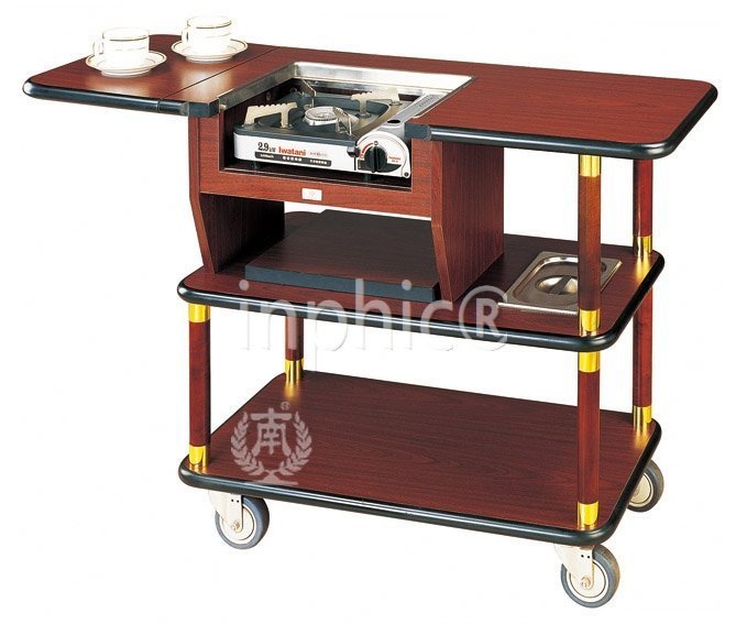 INPHIC-咖啡煮熟車 鮑魚車 三層服務車 五星級飯店用品手推車