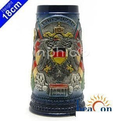 INPHIC-德國傳統手工浮雕彩繪【國徽與德國五景】德國 啤酒杯