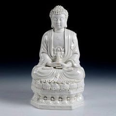 INPHIC-佛像 16吋玉白坐古蓮如來佛 德化傳統工藝品 家居擺飾