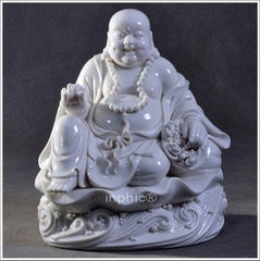 INPHIC-開運 佛像招財進寶彌勒佛像陶瓷工藝品坐荷笑佛