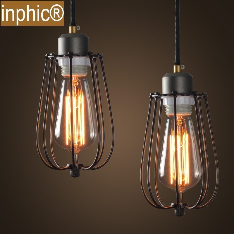 INPHIC-美式鄉村工業風loft工程吊燈小鐵籠吊燈復古餐廳燈具