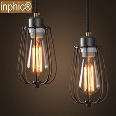 INPHIC-美式鄉村工業風loft工程吊燈小鐵籠吊燈復古餐廳燈具