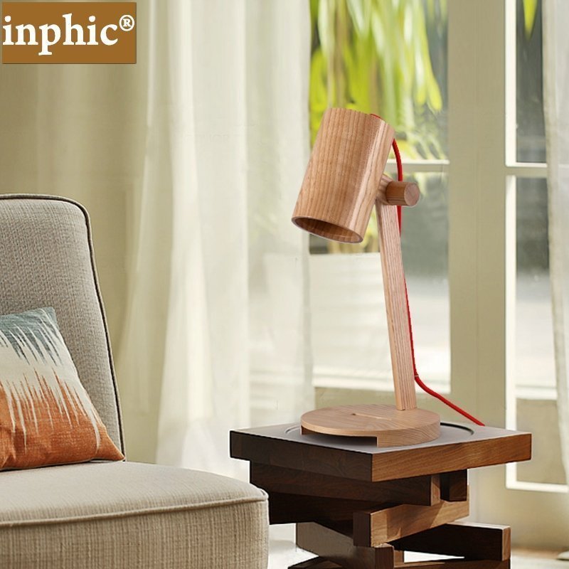 INPHIC-創意實木led台燈客廳書房書桌酒店臥室床頭檯燈 現代簡約裝飾台燈