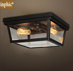 INPHIC-北歐美式工業樓梯過道走廊玄關臥室陽臺簡約創意復古餐廳吸頂燈具 邊長36cm