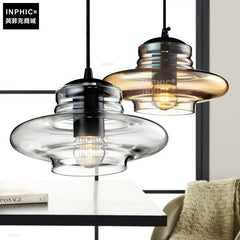 INPHIC-北歐現代餐廳燈吧臺復古玻璃個性咖啡廳單頭特色工業吊燈