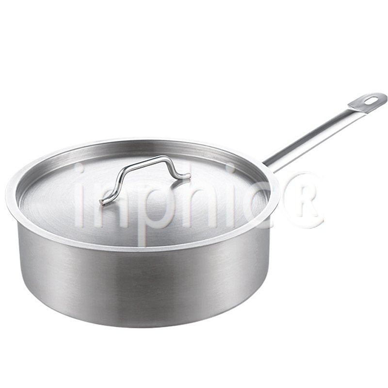 INPHIC-複合底不鏽鋼單柄小湯鍋奶鍋矮身汁鍋加厚煮麵鍋直徑20cm 直邊和加固圈