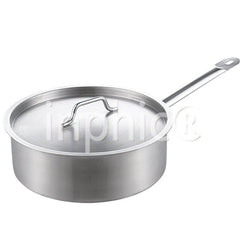 INPHIC-複合底不鏽鋼單柄小湯鍋奶鍋矮身汁鍋加厚煮麵鍋直徑20cm 直邊和加固圈