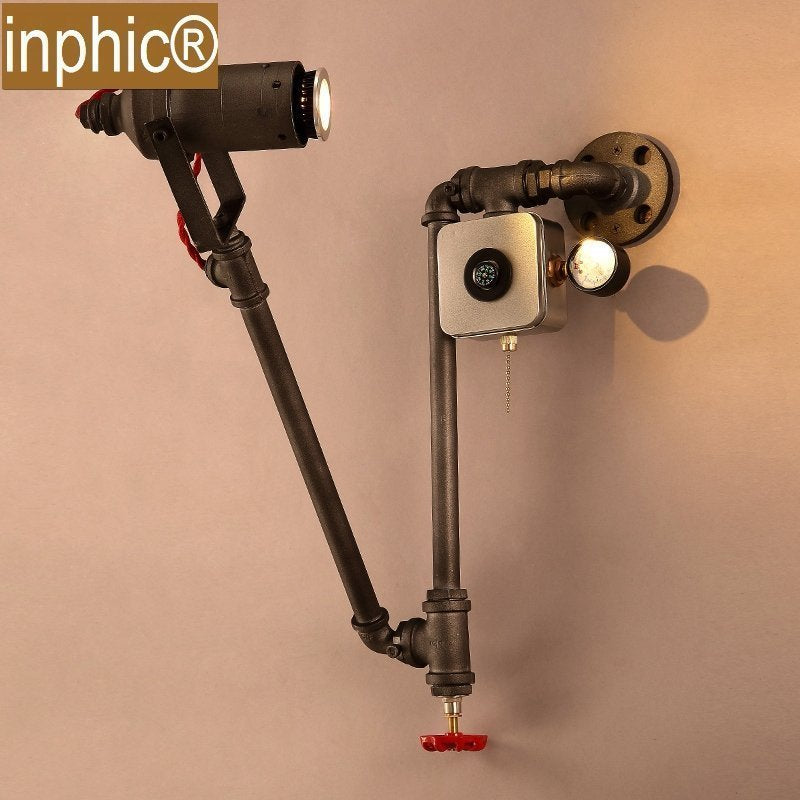 INPHIC-鐵藝loft工業風創意壁燈復古咖啡館餐廳裝飾燈臂可折疊個性壁燈