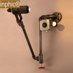 INPHIC-鐵藝loft工業風創意壁燈復古咖啡館餐廳裝飾燈臂可折疊個性壁燈