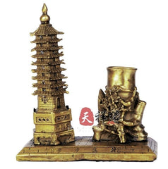 INPHIC-開光銅文昌塔擺件純銅筆筒文昌塔步步高升九層塔書房擺設裝飾品