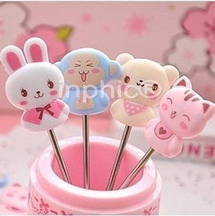 INPHIC-水果叉創意寵物一族不銹鋼水果叉卡通水果籤8個裝80g