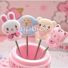 INPHIC-水果叉創意寵物一族不銹鋼水果叉卡通水果籤8個裝80g