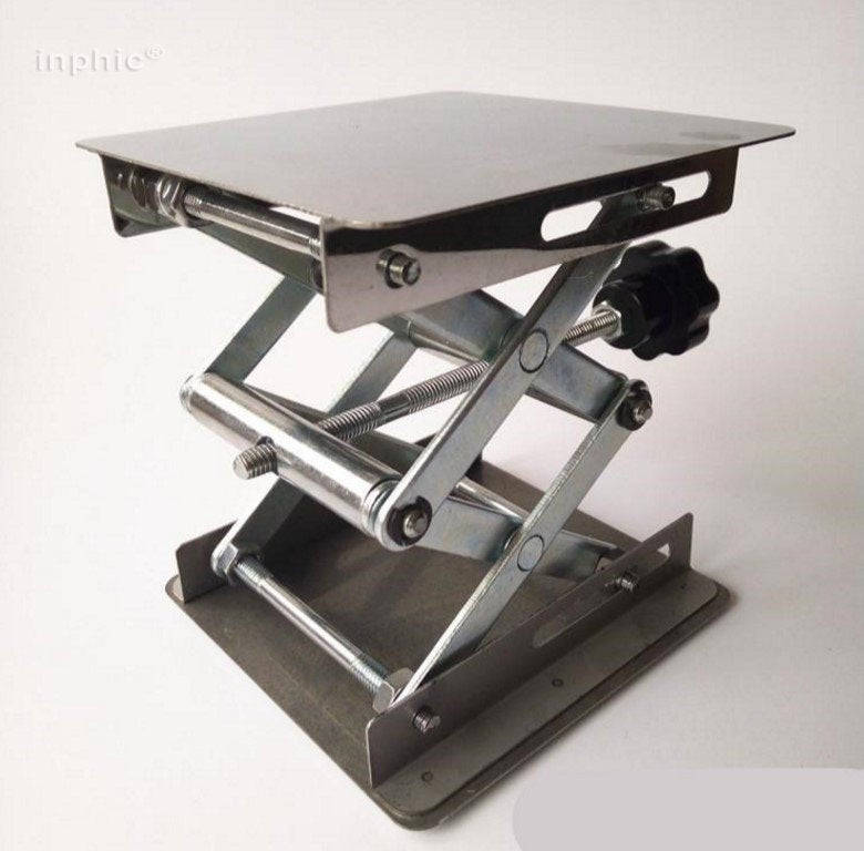 INPHIC-商用 營業 不鏽鋼升降臺 10*10cm 100*100mm 手動 高度調整控制  昇降臺 昇降平臺 升降平臺A款