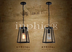 INPHIC-loft美式餐廳吊燈書房臥室復古鐵藝工業愛迪生玻璃箱吊燈 單頭