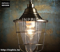 INPHIC-單頭小鐵籠吊燈復古工業酒吧臺 咖啡廳 時尚玻璃吊燈倉庫鐵藝