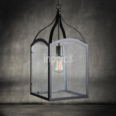 INPHIC-美式鐵藝金屬玻璃箱吊燈餐廳吧臺飯店門店 鳥籠工業漫咖啡燈具