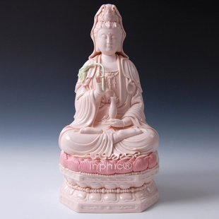 INPHIC-佛像 觀世音 佛像 供奉 18吋坐古蓮觀音 瓷器 德化窯