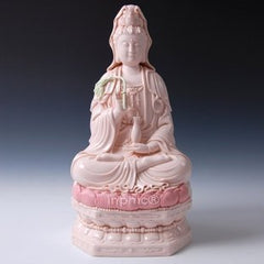 INPHIC-佛像 觀世音 佛像 供奉 18吋坐古蓮觀音 瓷器 德化窯