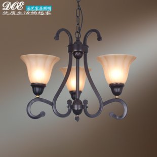 INPHIC-簡約歐式吊燈三頭美式田園鐵藝燈具創意臥室餐廳書房燈飾
