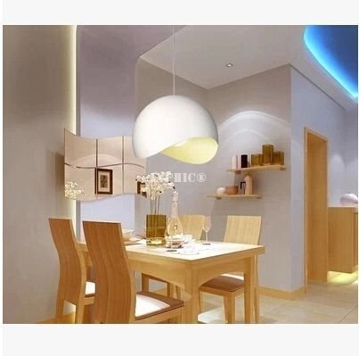 INPHIC-簡約現代餐廳燈單頭吊燈燈罩 半圓吧檯燈鋁材 餐館飯店吊燈