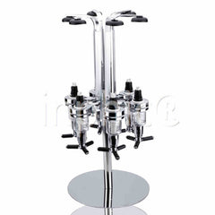 INPHIC-6頭旋轉酒架 倒酒架 紅酒白酒分酒器 立式酒架 創意酒架