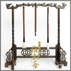 INPHIC-幾案紅木文房四寶雞翅木筆掛14針龍鳳筆架仿古毛筆架