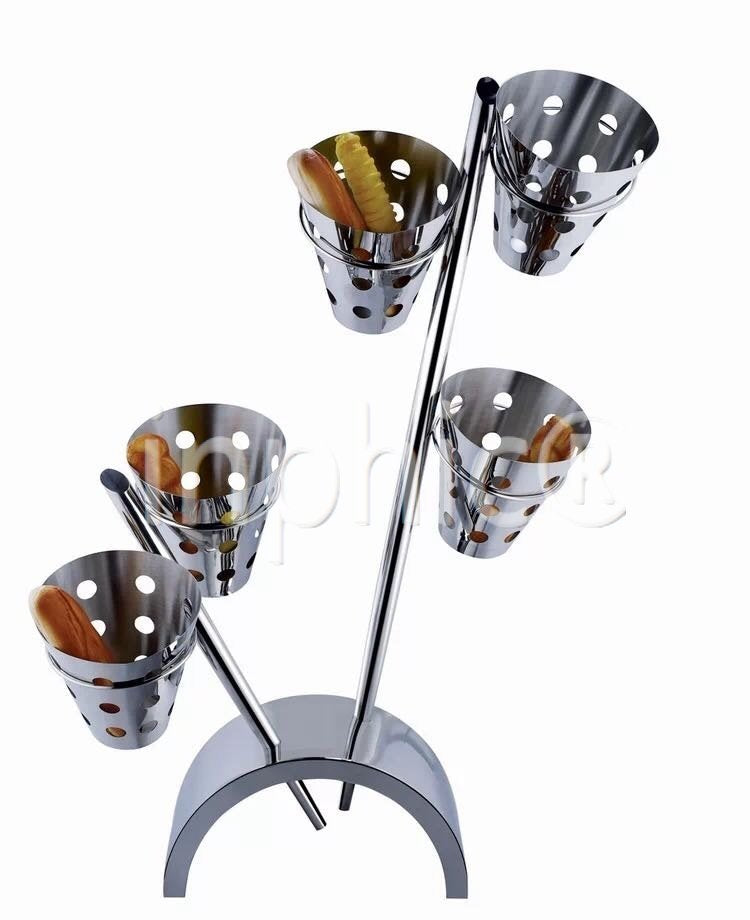 INPHIC-不鏽鋼樹形麵包架/五桶/水果蛋糕點心架多功能自助餐食品座西餐架