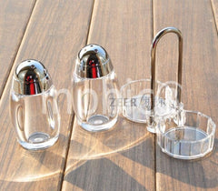 INPHIC-壓克力粉筒套裝 2支粉筒帶架子套裝 牙籤筒 胡椒粉瓶 調味罐