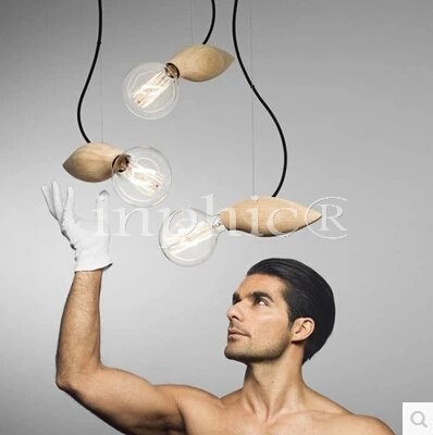 INPHIC-RH Loft藝術酒吧臺琉璃餐廳咖啡館實木蜂鳥單頭吊燈