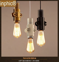 INPHIC-loft吊燈創意餐廳咖啡館吧臺個性復古簡約愛迪生吊燈鐵藝單頭吊燈 小款啞黑