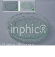 INPHIC-日韓式料理酒店自助餐具 模擬玻璃 壓克力刺身盤 大款圓形冰盆