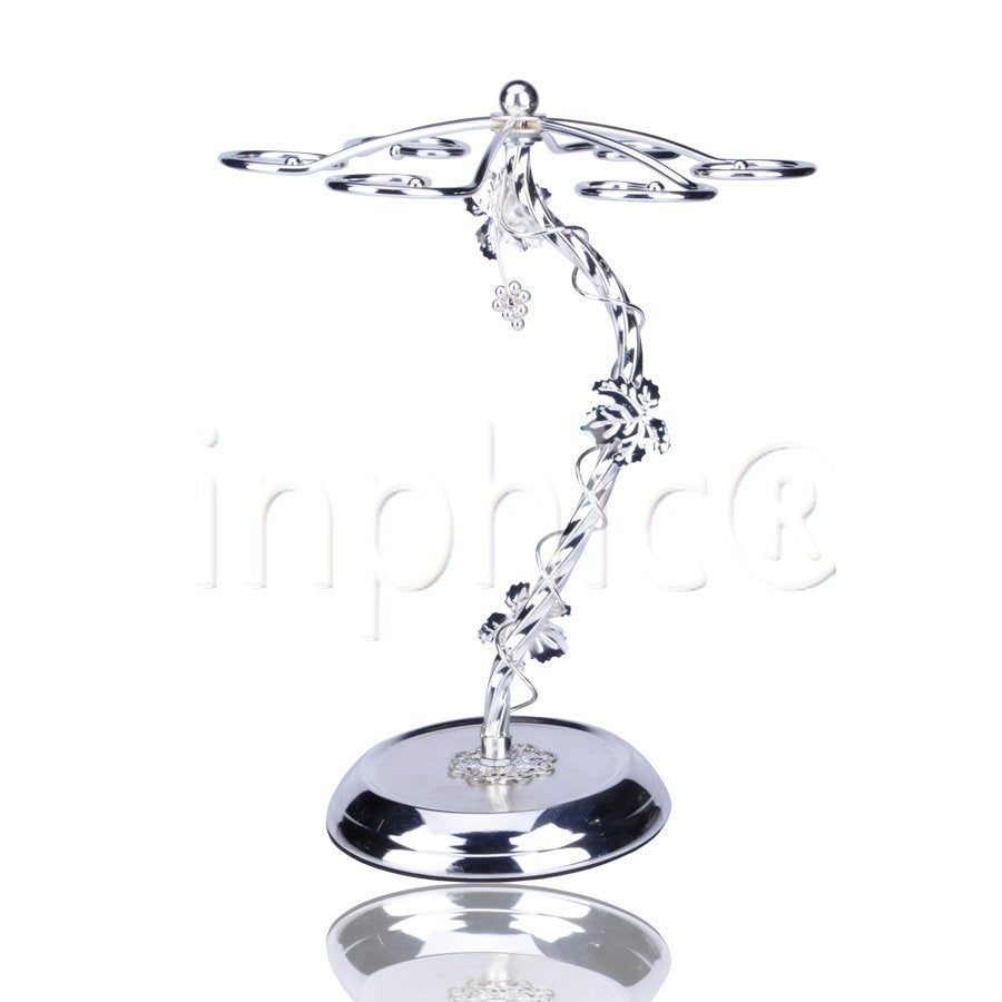 INPHIC-合金環繞葡萄藤杯架旋轉鍍銀掛杯架酒杯架吧台酒架