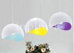 INPHIC-簡約現代咖啡廳時尚餐廳吧檯燈書房服裝店蛋殼單三頭鋁材吊燈 直徑30