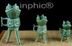 INPHIC-復古綠色瓷復古酒杯爵杯古代酒杯 酒具套裝 酒壺復古宮廷酒爵 2個組