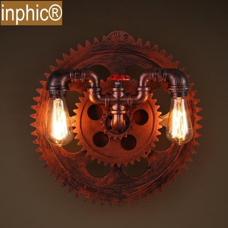 INPHIC-loft工業風壁燈創意咖啡館餐廳酒吧齒輪裝飾復古過道個性水管壁燈
