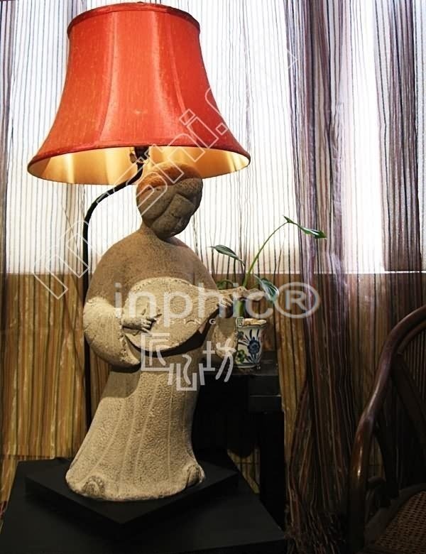 INPHIC-現代中式 燈具 新古典 復古 裝飾客廳書房 檯燈 樂女俑