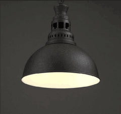 INPHIC-loft美式鄉村工業風單頭創意餐廳燈倉庫鐵藝復古 鍋蓋吊燈具 黑色