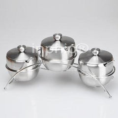 INPHIC-不鏽鋼直身調味罐四件套 調味瓶廚房用品置物架套裝配勺子