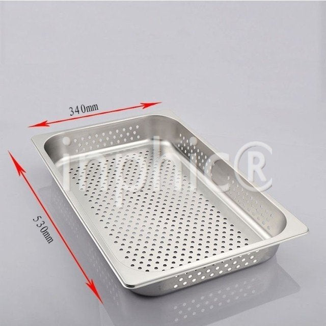 INPHIC-不鏽鋼沖孔份數盆 1/1 洗菜盤 漏盤 不鏽鋼食物盆 餐盤 蒸盆 150mm