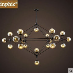 INPHIC-簡約創意個性吊燈北歐藝術吊燈復古工業餐廳客廳服裝店燈具魔豆燈 21頭大款