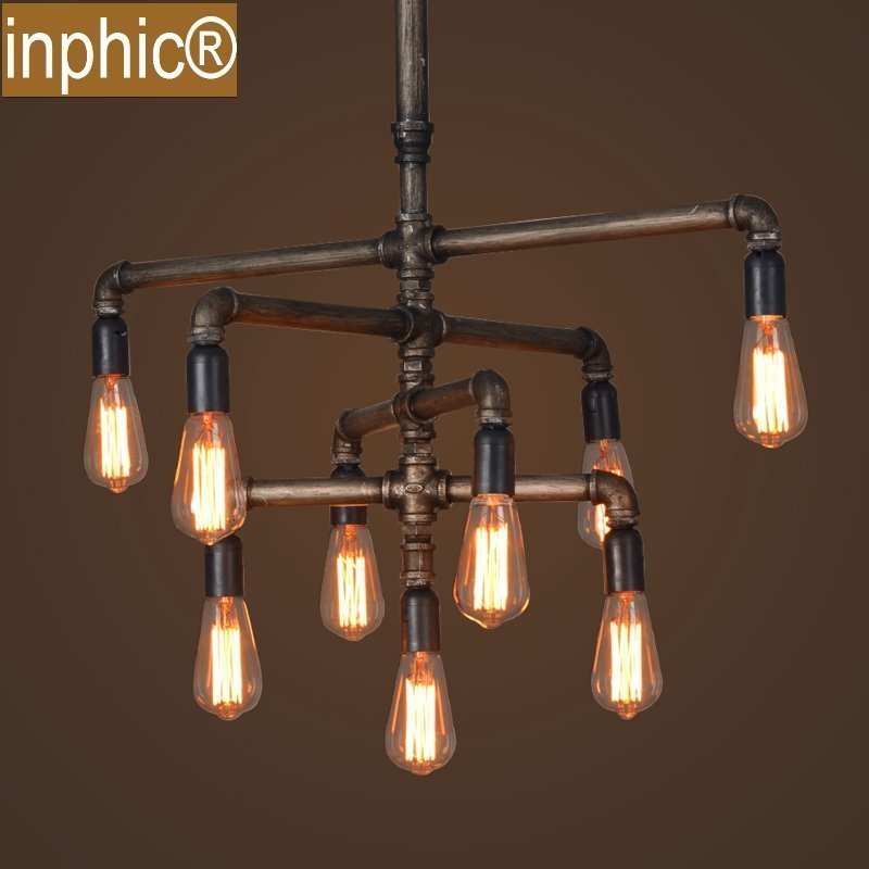 INPHIC-愛迪生蠶絲燈泡復古工業水管吊燈 咖啡館酒吧臺餐廳創意燈具燈飾