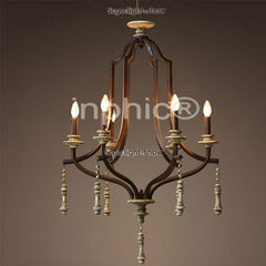 INPHIC-美式鄉村法式復古鐵藝燈具賈維斯鐵藝實木吊燈 可裝LED燈
