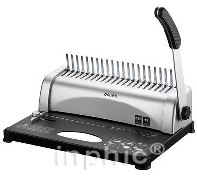 INPHIC-梳式手動財務裝訂機 3870膠圈夾條憑證 21孔文件打孔裝訂機