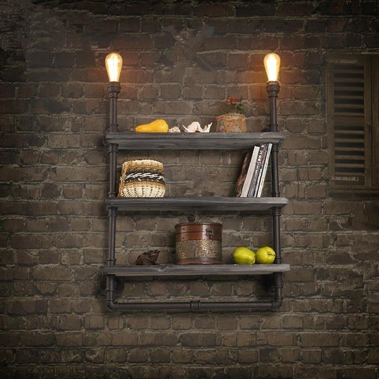 INPHIC-美式鄉村水管燈書房loft復古風格多層創意工業風書架壁燈 單層