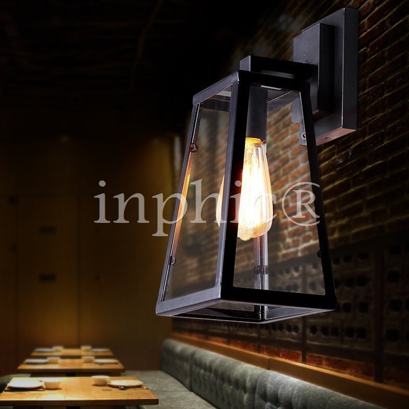 INPHIC-工業風復古美式鄉村燈飾鐵藝樓梯壁燈簡約客廳走道玻璃箱牆壁燈