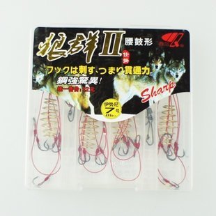 INPHIC-狼群2腰鼓形爆炸鉤 伊勢尼7#炸彈鉤 4付一盒裝